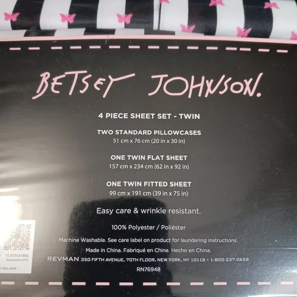 Betsey Johnson Performance Collection Sheet Set size Twin